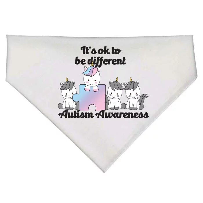 It's Ok To Be Different Autism Unicorn Puzzle USA-Made Doggie Bandana