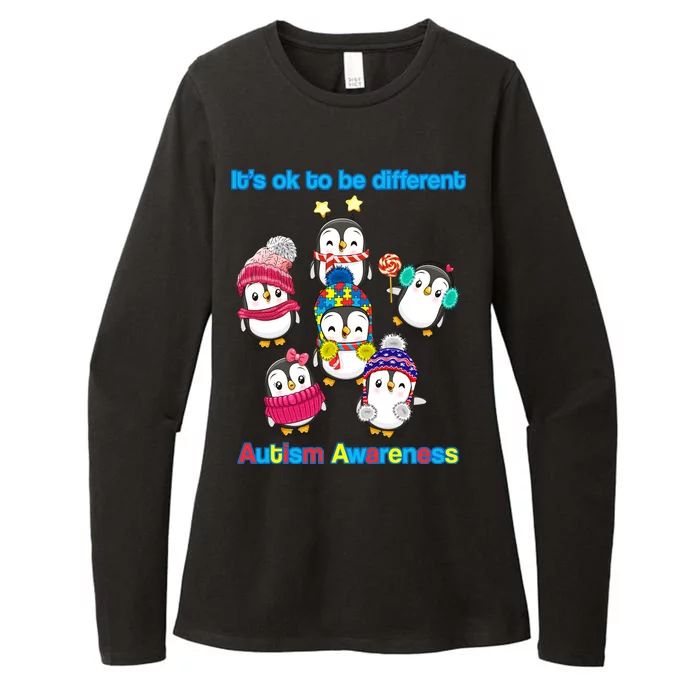 It's Ok To Be Different Penguins Autism Womens CVC Long Sleeve Shirt