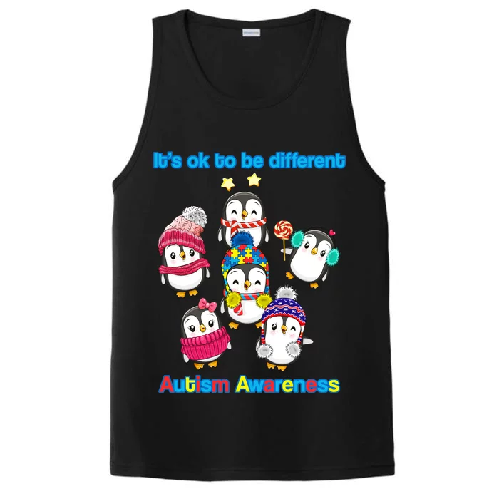 It's Ok To Be Different Penguins Autism Performance Tank