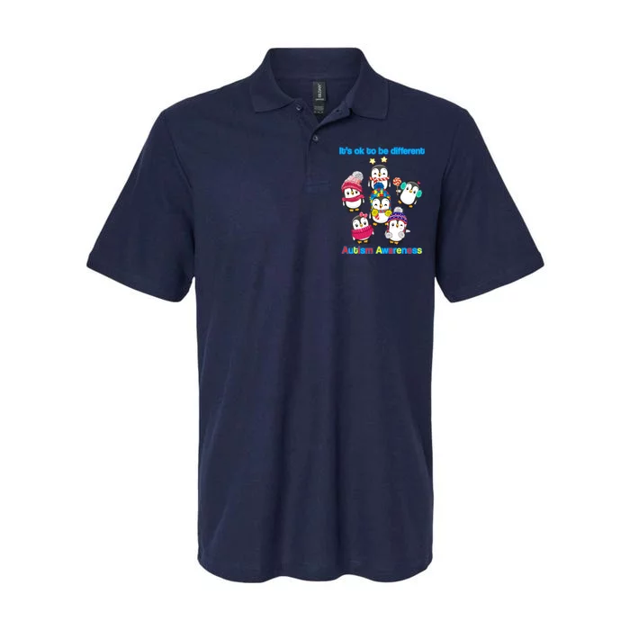 It's Ok To Be Different Penguins Autism Softstyle Adult Sport Polo