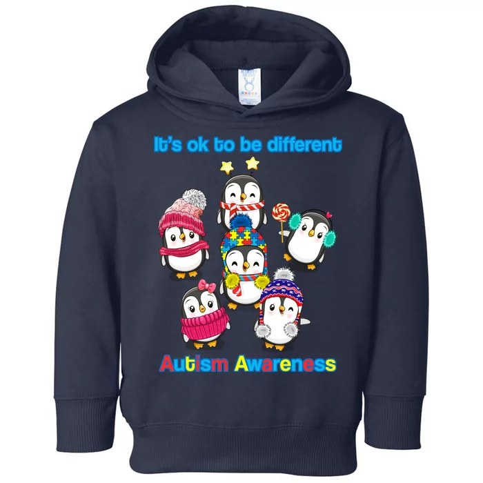 It's Ok To Be Different Penguins Autism Toddler Hoodie