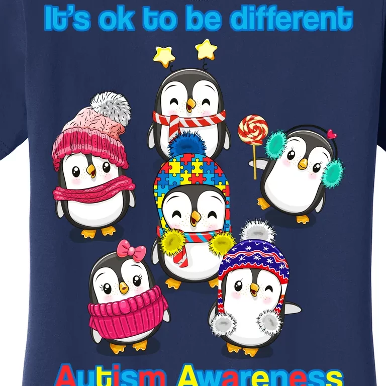 It's Ok To Be Different Penguins Autism Women's T-Shirt