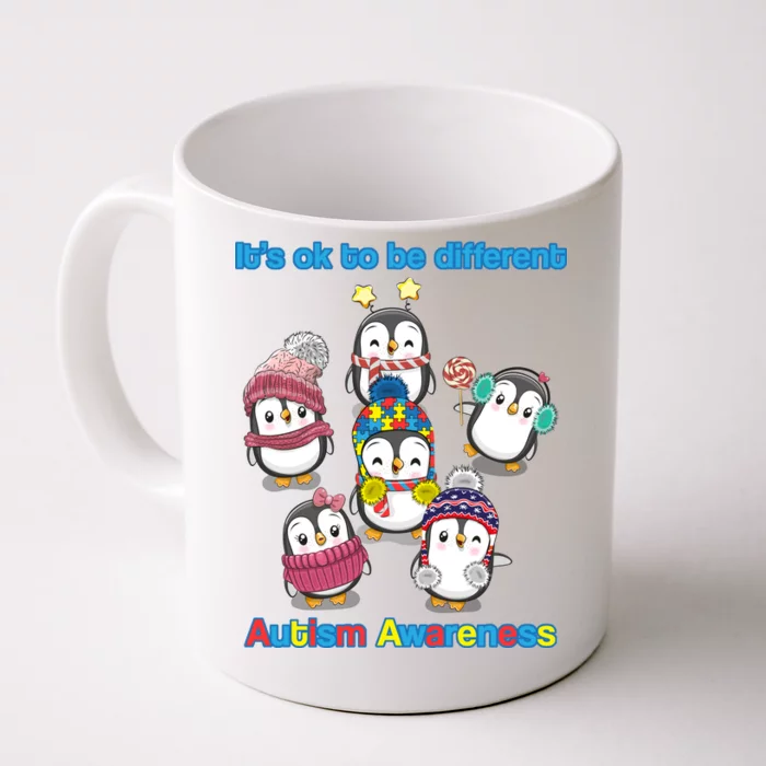 It's Ok To Be Different Penguins Autism Front & Back Coffee Mug