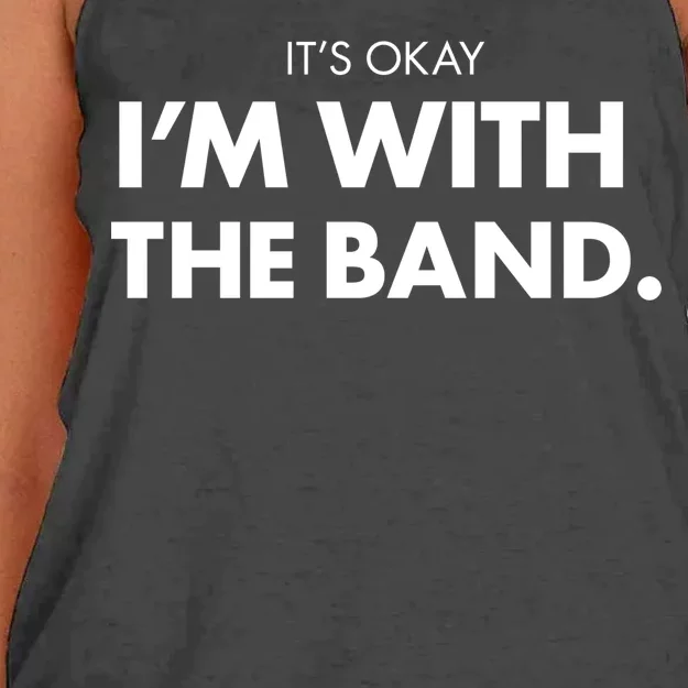 It's Okay I'm With The Band Women's Knotted Racerback Tank