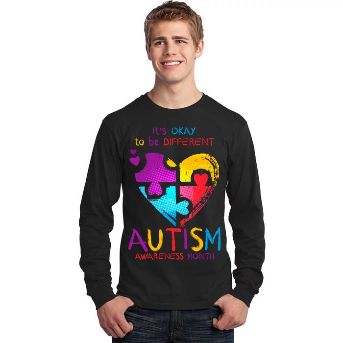 It's Okay To Be Different Autism Awareness Month Tall Long Sleeve T-Shirt