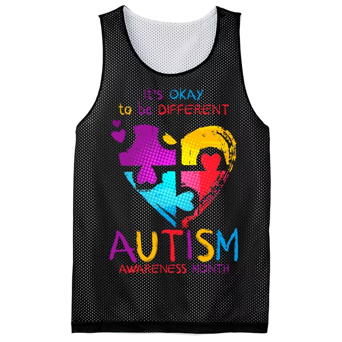 It's Okay To Be Different Autism Awareness Month Mesh Reversible Basketball Jersey Tank