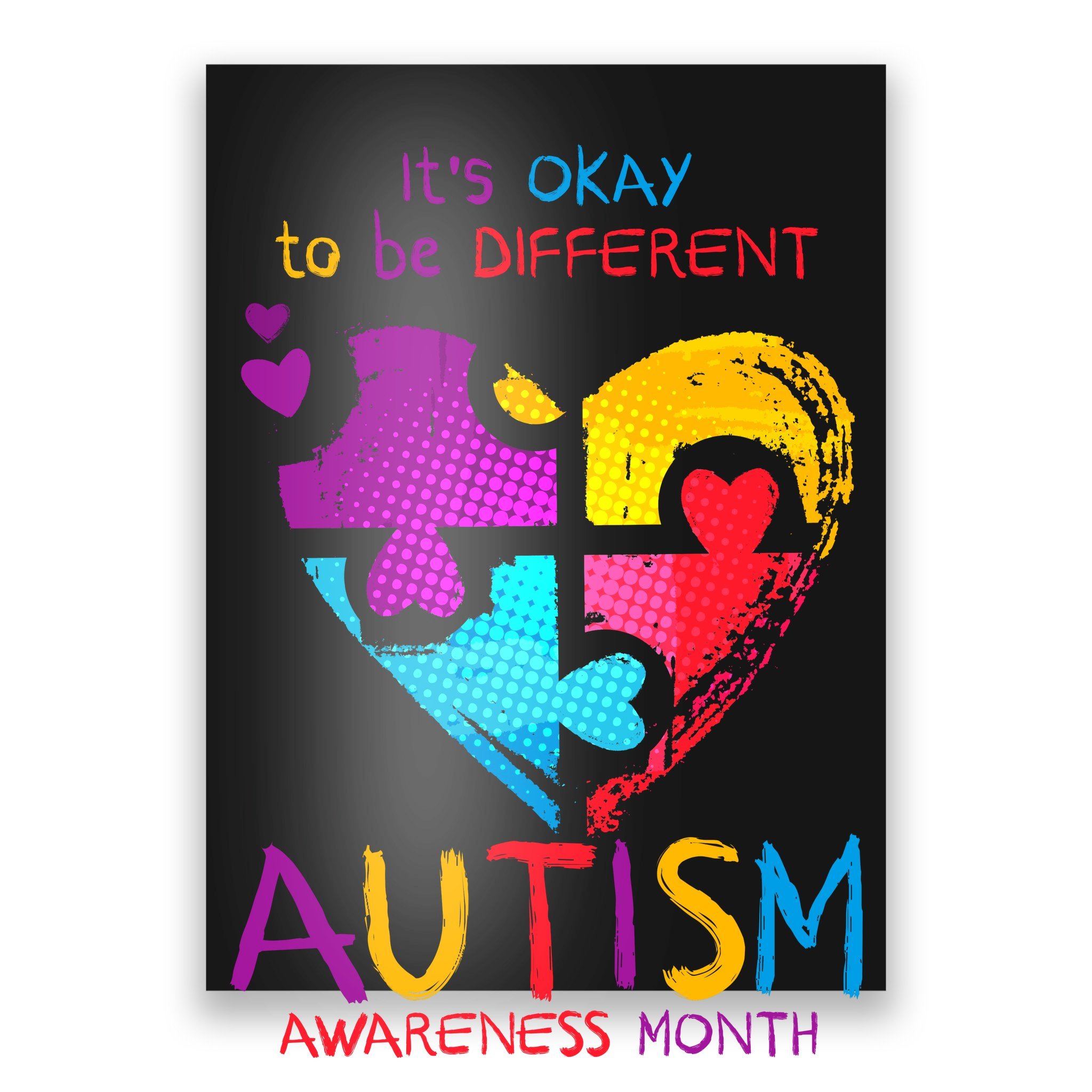 Put Your Differences Aside Autism Awareness Poster