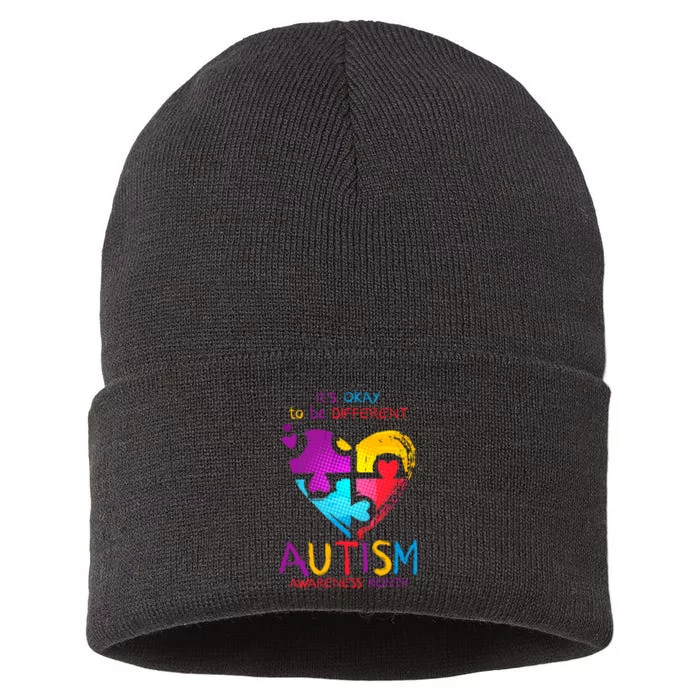 It's Okay To Be Different Autism Awareness Month Sustainable Knit Beanie