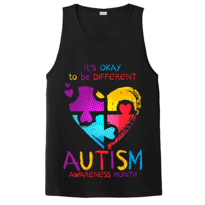 It's Okay To Be Different Autism Awareness Month Performance Tank