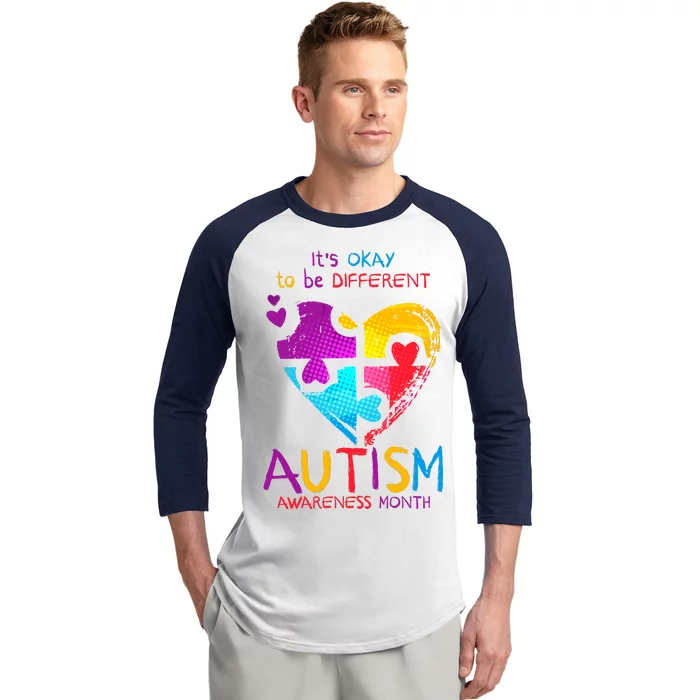 It's Okay To Be Different Autism Awareness Month Baseball Sleeve Shirt