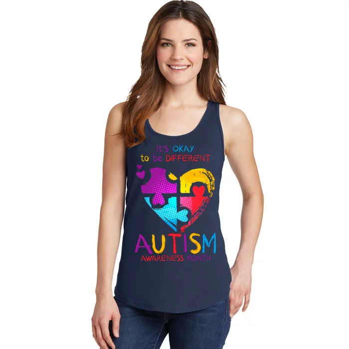 It's Okay To Be Different Autism Awareness Month1 Ladies Essential Tank