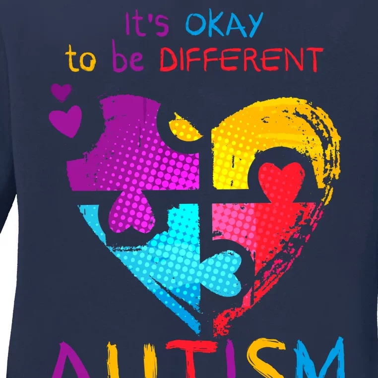 It's Okay To Be Different Autism Awareness Month1 Ladies Long Sleeve Shirt