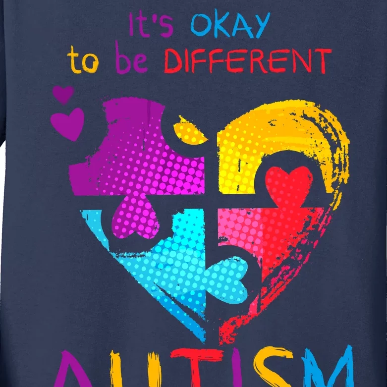 It's Okay To Be Different Autism Awareness Month1 Kids Long Sleeve Shirt