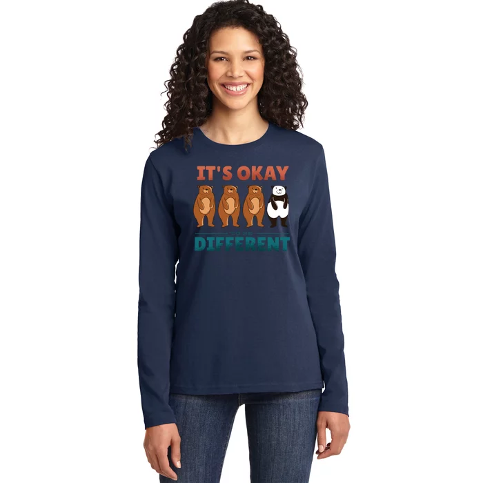 It's Okay To Be Different Bears Ladies Long Sleeve Shirt