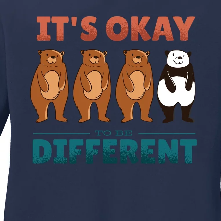 It's Okay To Be Different Bears Ladies Long Sleeve Shirt