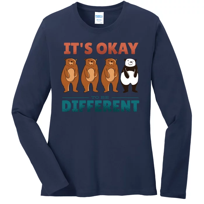 It's Okay To Be Different Bears Ladies Long Sleeve Shirt