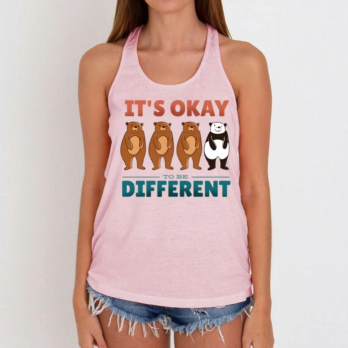 It's Okay To Be Different Bears Women's Knotted Racerback Tank