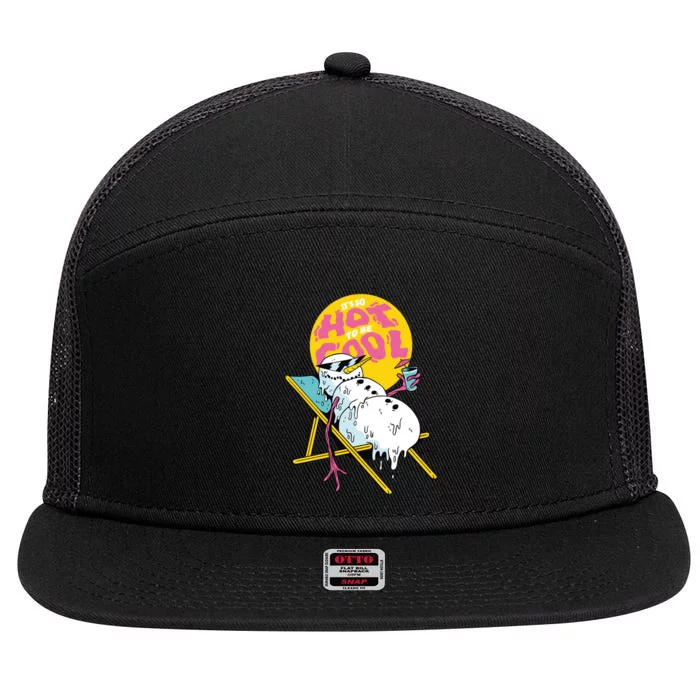 It's So Hot To Be Cool Snowman 7 Panel Mesh Trucker Snapback Hat