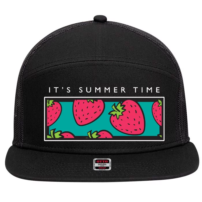 It's Summer Time 7 Panel Mesh Trucker Snapback Hat