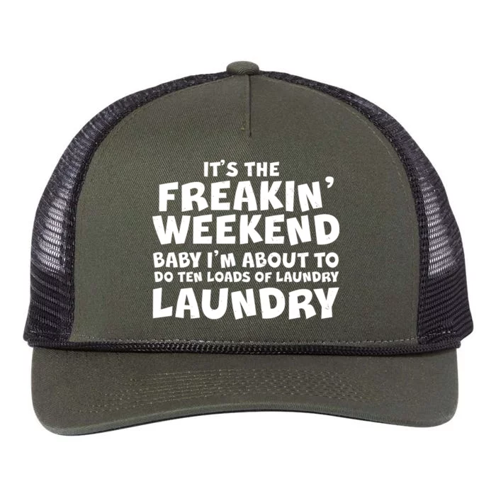 It's The Freakin Weekend Ten Loads Of Laundry Retro Rope Trucker Hat Cap