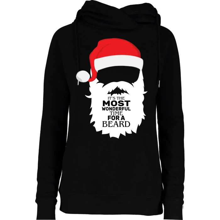 It's the Most Wonderful Time For a Beard Womens Funnel Neck Pullover Hood