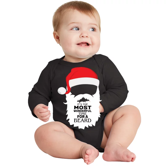 It's the Most Wonderful Time For a Beard Baby Long Sleeve Bodysuit