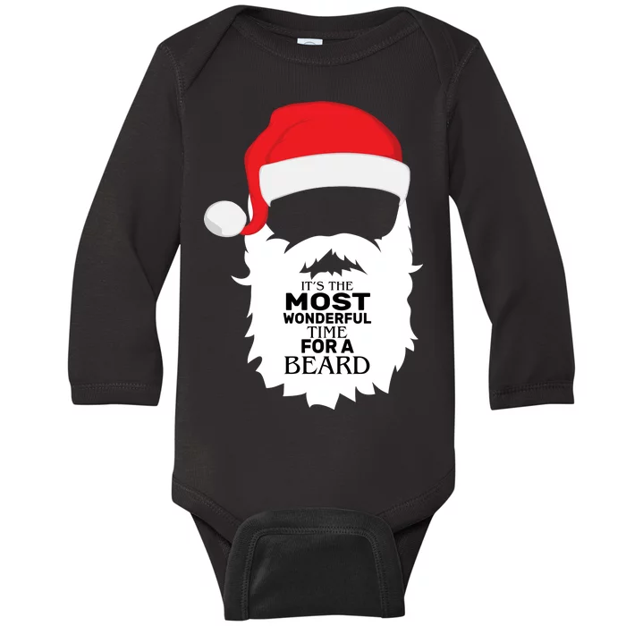 It's the Most Wonderful Time For a Beard Baby Long Sleeve Bodysuit