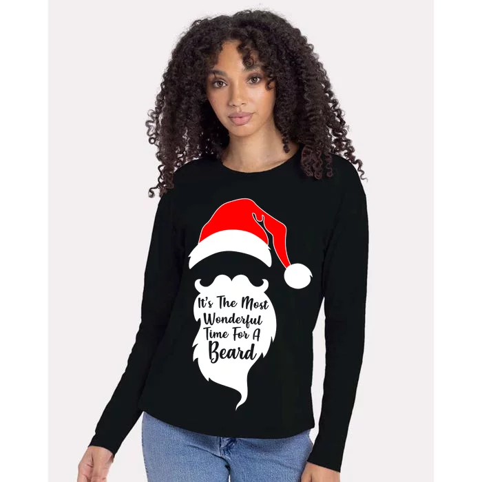 It's The Most Wonderful Time for a Beard Funny Christmas Womens Cotton Relaxed Long Sleeve T-Shirt