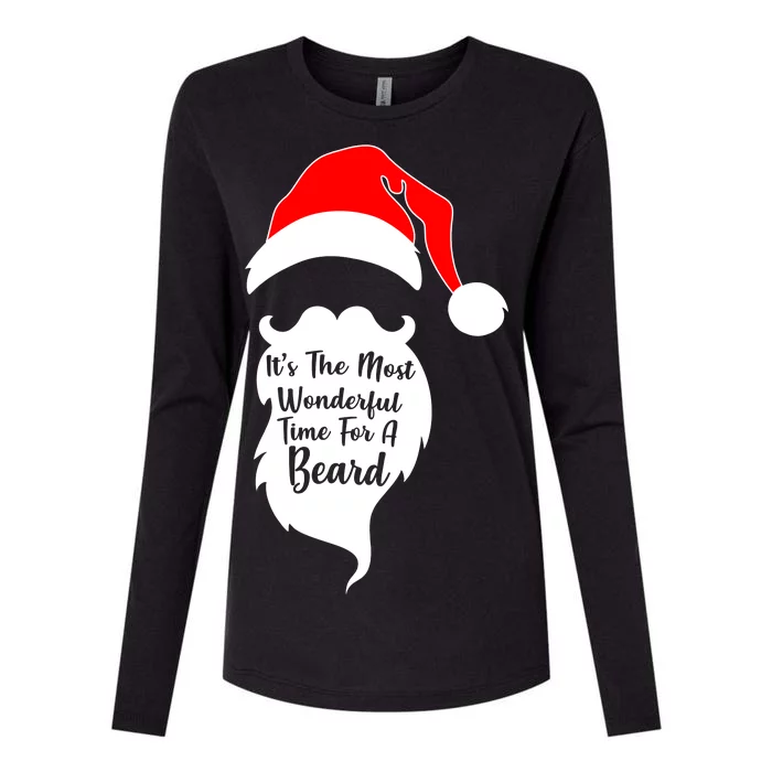 It's The Most Wonderful Time for a Beard Funny Christmas Womens Cotton Relaxed Long Sleeve T-Shirt