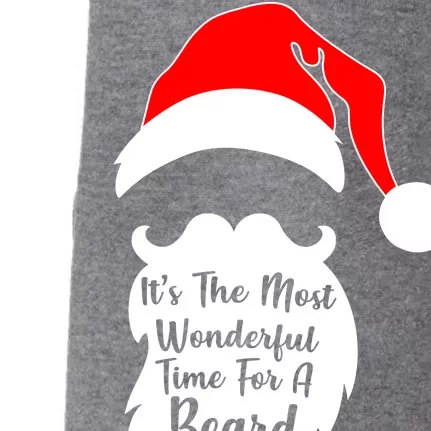 It's The Most Wonderful Time for a Beard Funny Christmas Doggie 3-End Fleece Hoodie