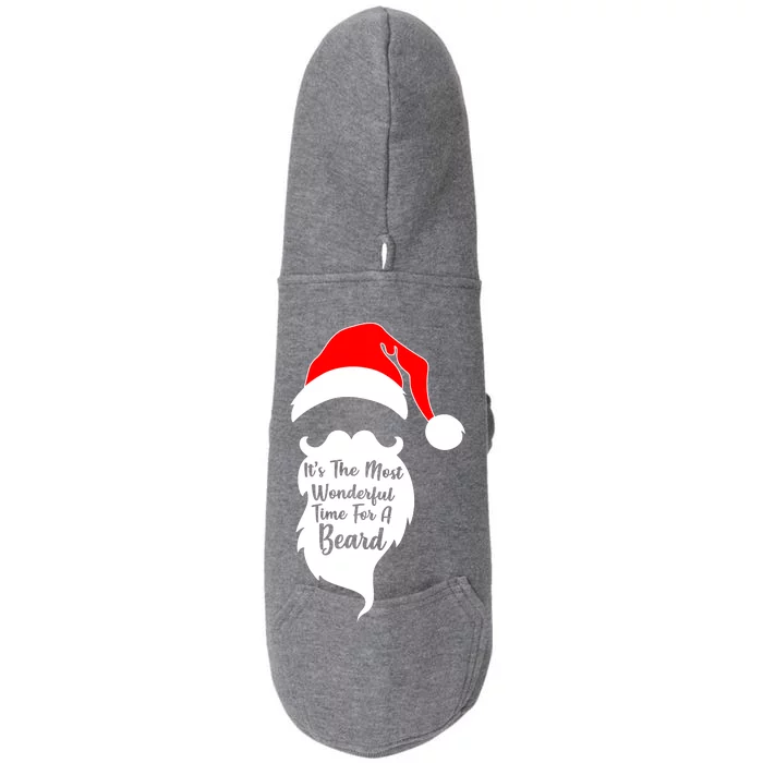 It's The Most Wonderful Time for a Beard Funny Christmas Doggie 3-End Fleece Hoodie