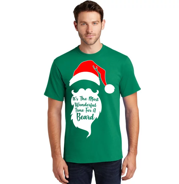 It's The Most Wonderful Time for a Beard Funny Christmas Tall T-Shirt