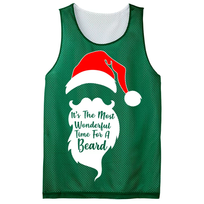 It's The Most Wonderful Time for a Beard Funny Christmas Mesh Reversible Basketball Jersey Tank