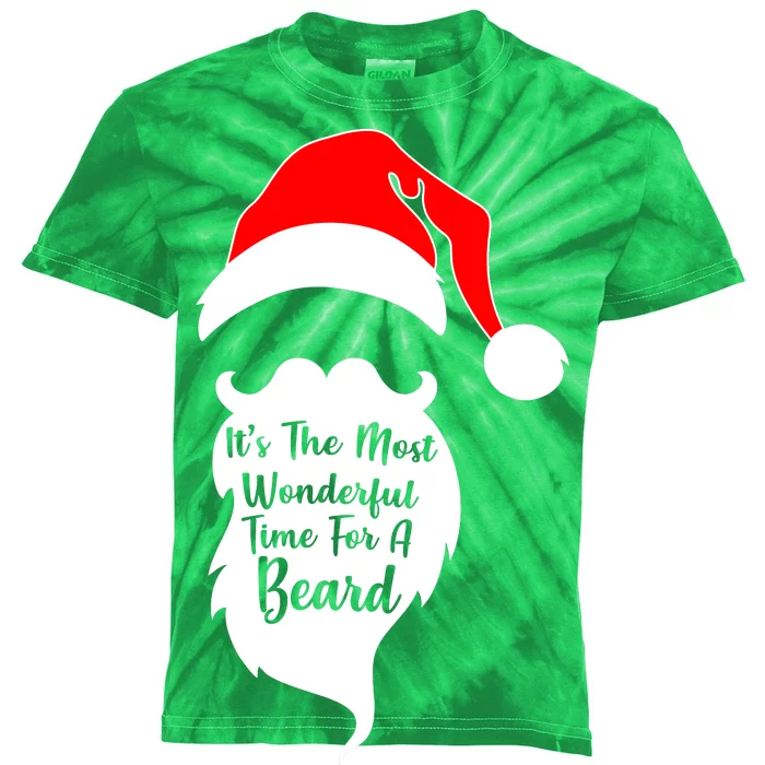 It's The Most Wonderful Time for a Beard Funny Christmas Kids Tie-Dye T-Shirt