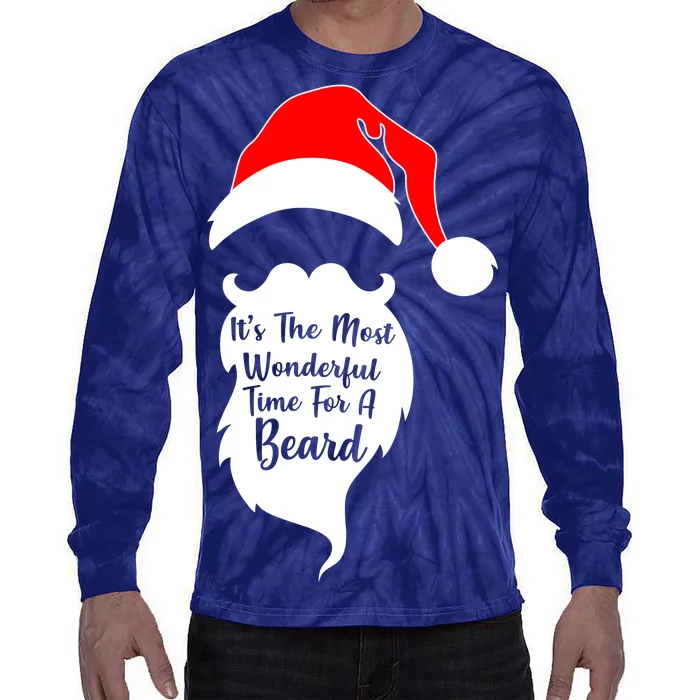 It's The Most Wonderful Time for a Beard Funny Christmas Tie-Dye Long Sleeve Shirt