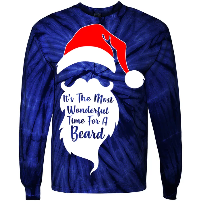 It's The Most Wonderful Time for a Beard Funny Christmas Tie-Dye Long Sleeve Shirt