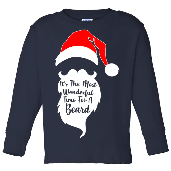 It's The Most Wonderful Time for a Beard Funny Christmas Toddler Long Sleeve Shirt