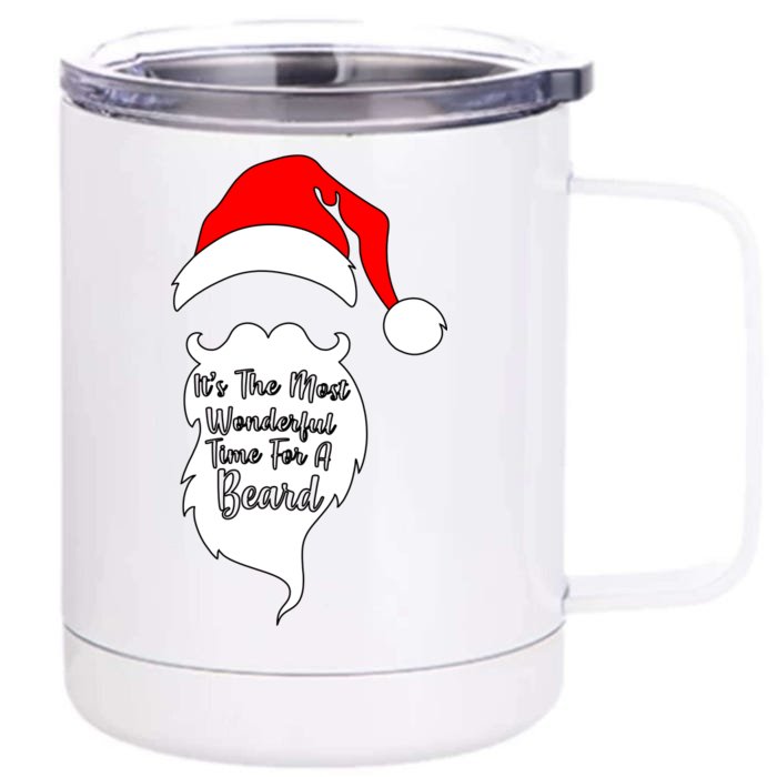 It's The Most Wonderful Time for a Beard Funny Christmas Front & Back 12oz Stainless Steel Tumbler Cup