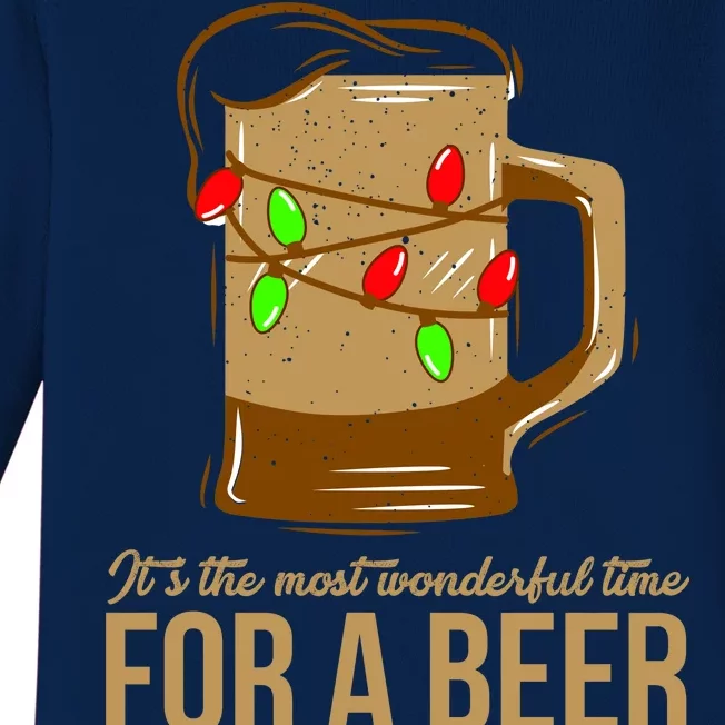 It's The Most Wonderful Time For A Beer Baby Long Sleeve Bodysuit