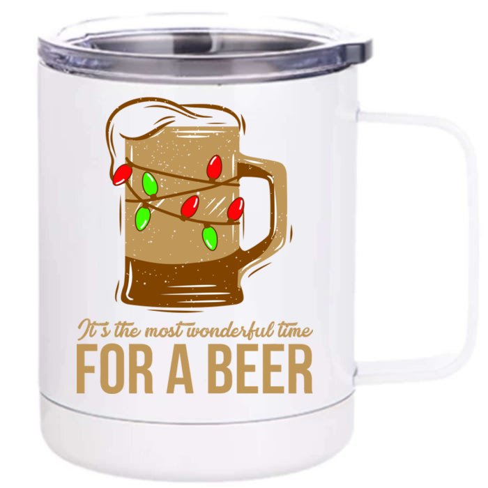 It's The Most Wonderful Time For A Beer Front & Back 12oz Stainless Steel Tumbler Cup