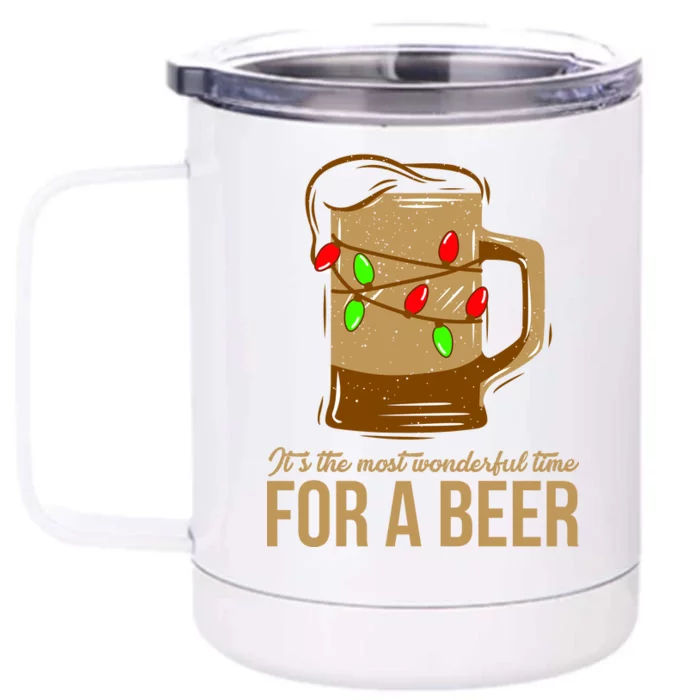 It's The Most Wonderful Time For A Beer Front & Back 12oz Stainless Steel Tumbler Cup