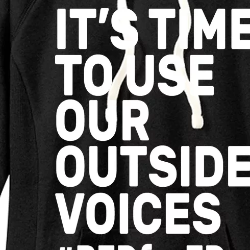 It's Time To Use Our Outside Voice Red For Ed Women's Fleece Hoodie