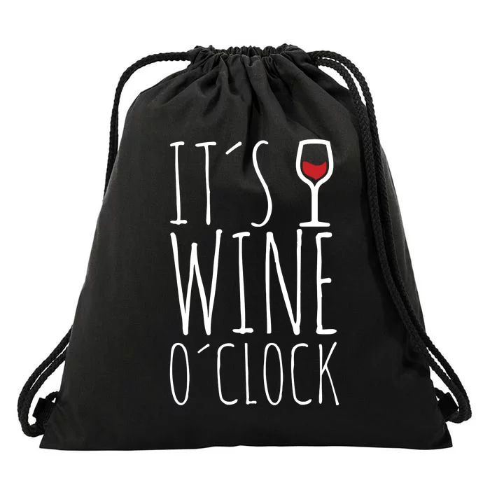 It's Wine O'Clock Drawstring Bag