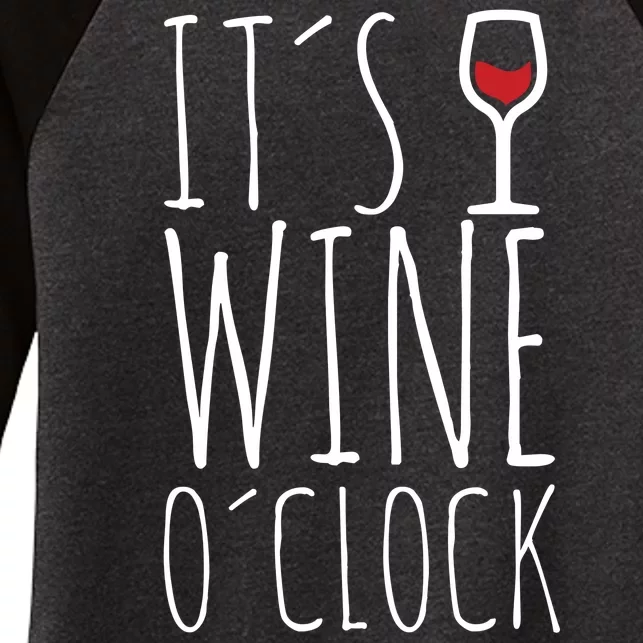 It's Wine O'Clock Women's Tri-Blend 3/4-Sleeve Raglan Shirt