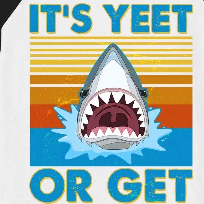 It's Yeet or Get Yeeten Shark Attack Baseball Sleeve Shirt