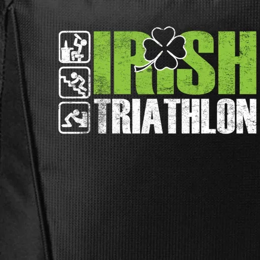 Irish Triathlon Sport Ing Happy St Patrick's Day Funny Gift City Backpack