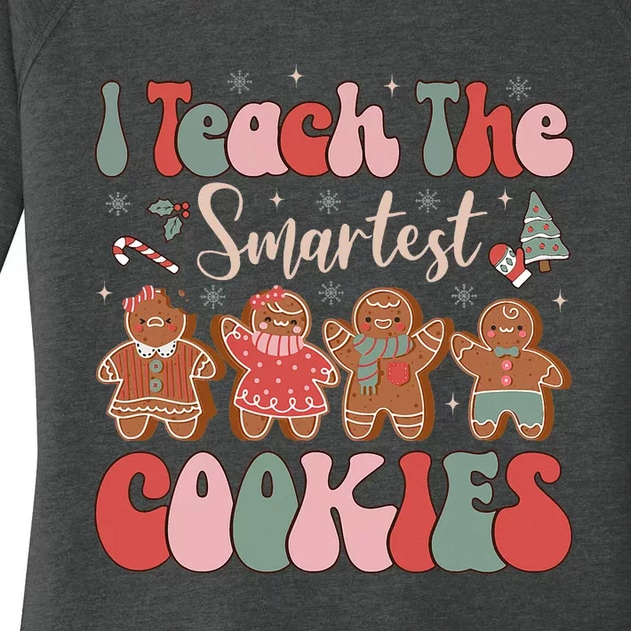 I Teach Smartest Cookies Teacher Christmas Women's Perfect Tri Tunic Long Sleeve Shirt