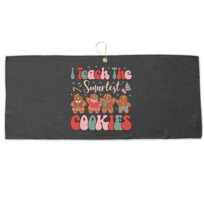 I Teach Smartest Cookies Teacher Christmas Large Microfiber Waffle Golf Towel