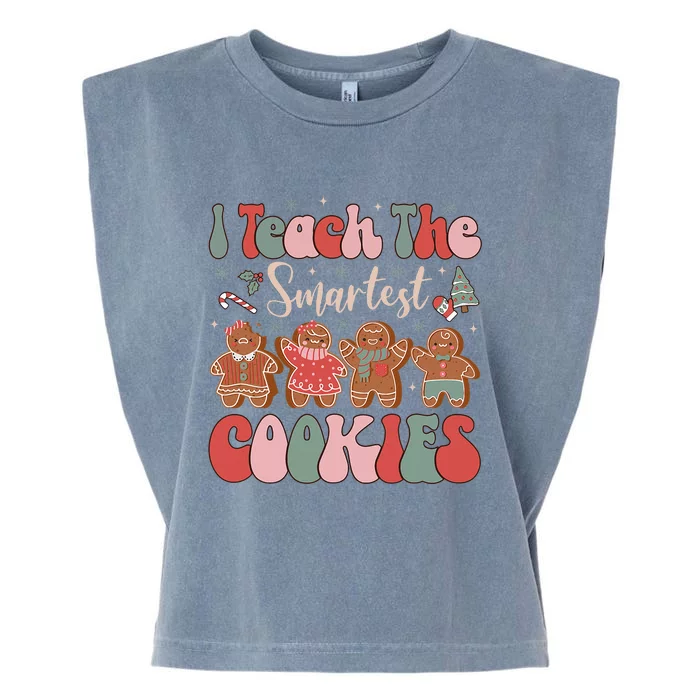 I Teach Smartest Cookies Teacher Christmas Garment-Dyed Women's Muscle Tee