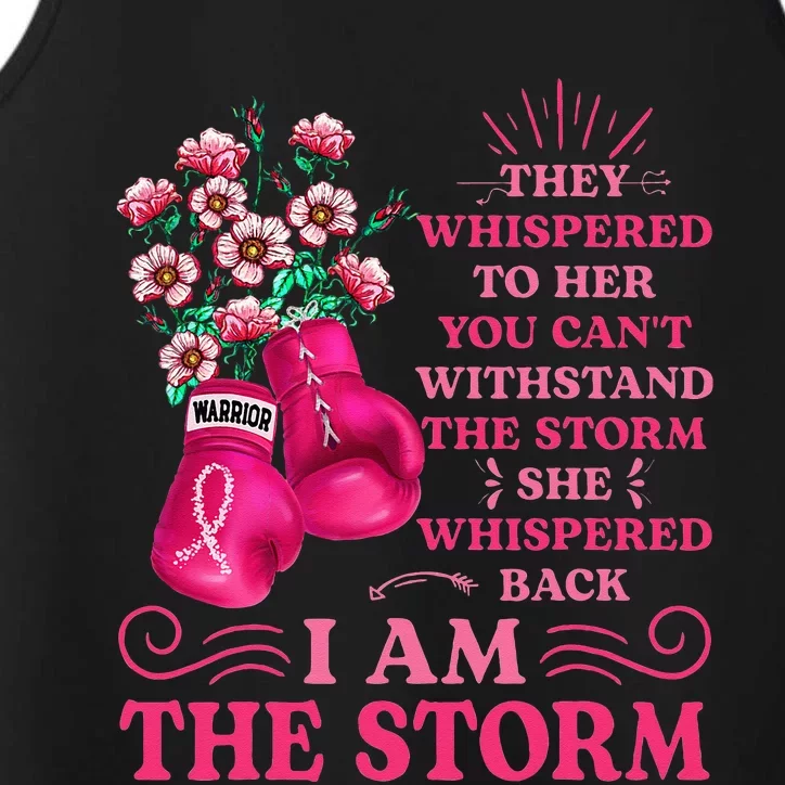 I'm The Storm Boxing Warrior Pink Ribbon  Breast Cancer Performance Tank